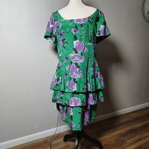 Patricia Field Vintage Floral Mini Dress Large